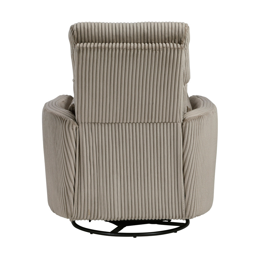 Fauteuil inclinable manuel pivotant en velours côtelé Braidy