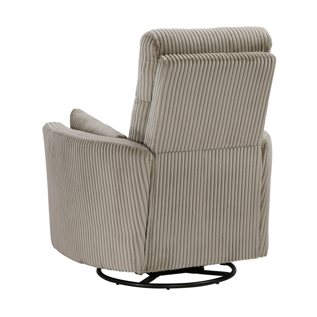 Fauteuil inclinable manuel pivotant en velours côtelé Braidy
