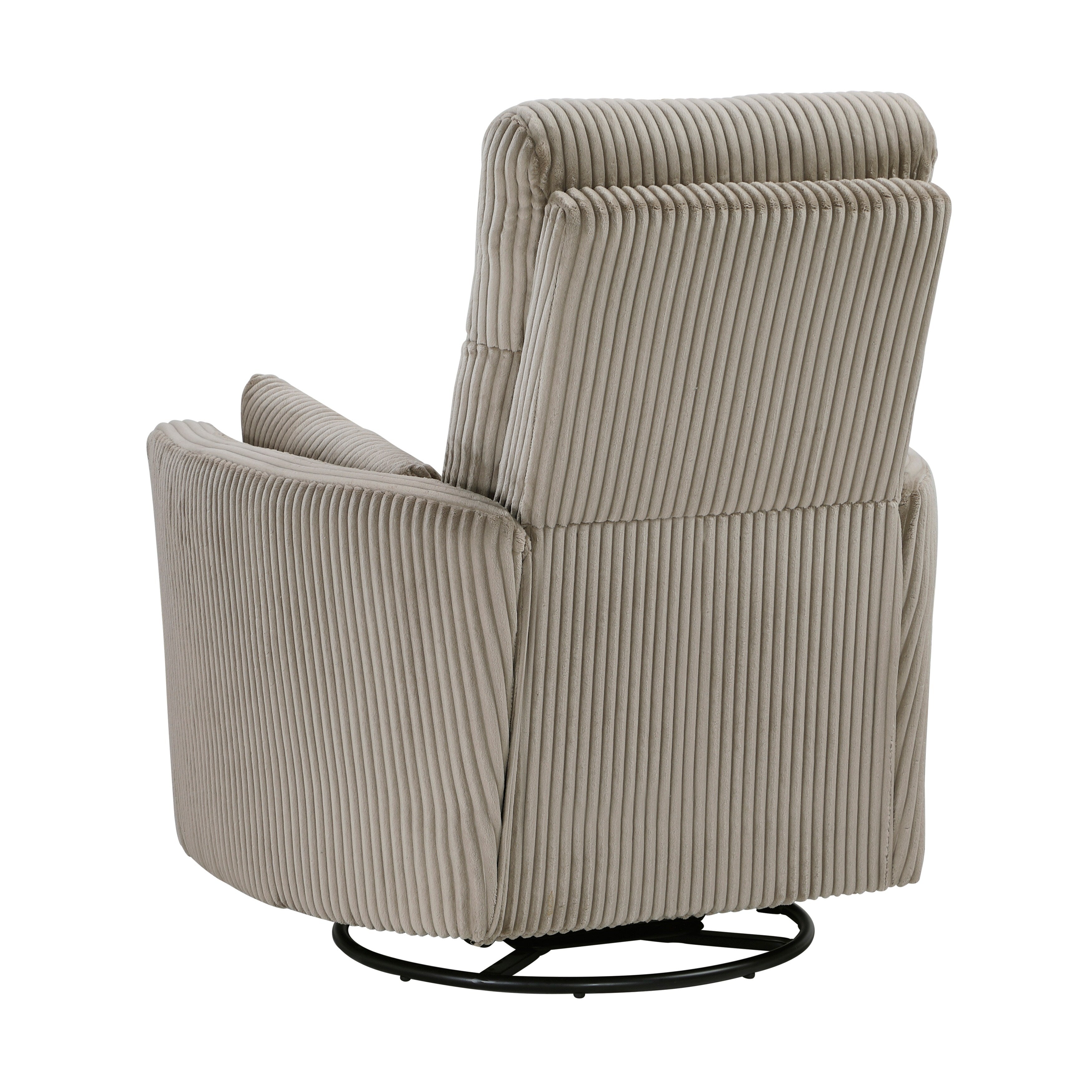 Fauteuil inclinable manuel pivotant en velours côtelé Braidy