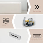 Baignoires autoportantes en acrylique CB HOME 59''/67'', baignoires simples contre le mur, trop-plein gauche/droite