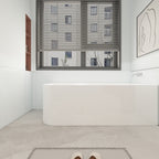 Baignoires autoportantes en acrylique CB HOME 59''/67'', baignoires simples contre le mur, trop-plein gauche/droite