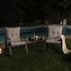 Ensemble de 3 chaises à bascule d'extérieur COSIEST avec table d'appoint