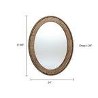 Miroir mural ovale de 81 cm avec cadre en bois Cameo, miroir mural de salle de bain - 81,9 cm H x 61 cm L x 3,2 cm P