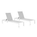 Chaise longue d'extérieur en aluminium Cape Coral (lot de 2) par Christopher Knight Home - 77,56 po x 25,20 po x 11,80 po