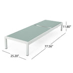 Chaise longue d'extérieur en aluminium Cape Coral (lot de 2) par Christopher Knight Home - 77,56 po x 25,20 po x 11,80 po