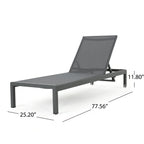 Chaise longue d'extérieur en aluminium Cape Coral (lot de 2) par Christopher Knight Home - 77,56 po x 25,20 po x 11,80 po