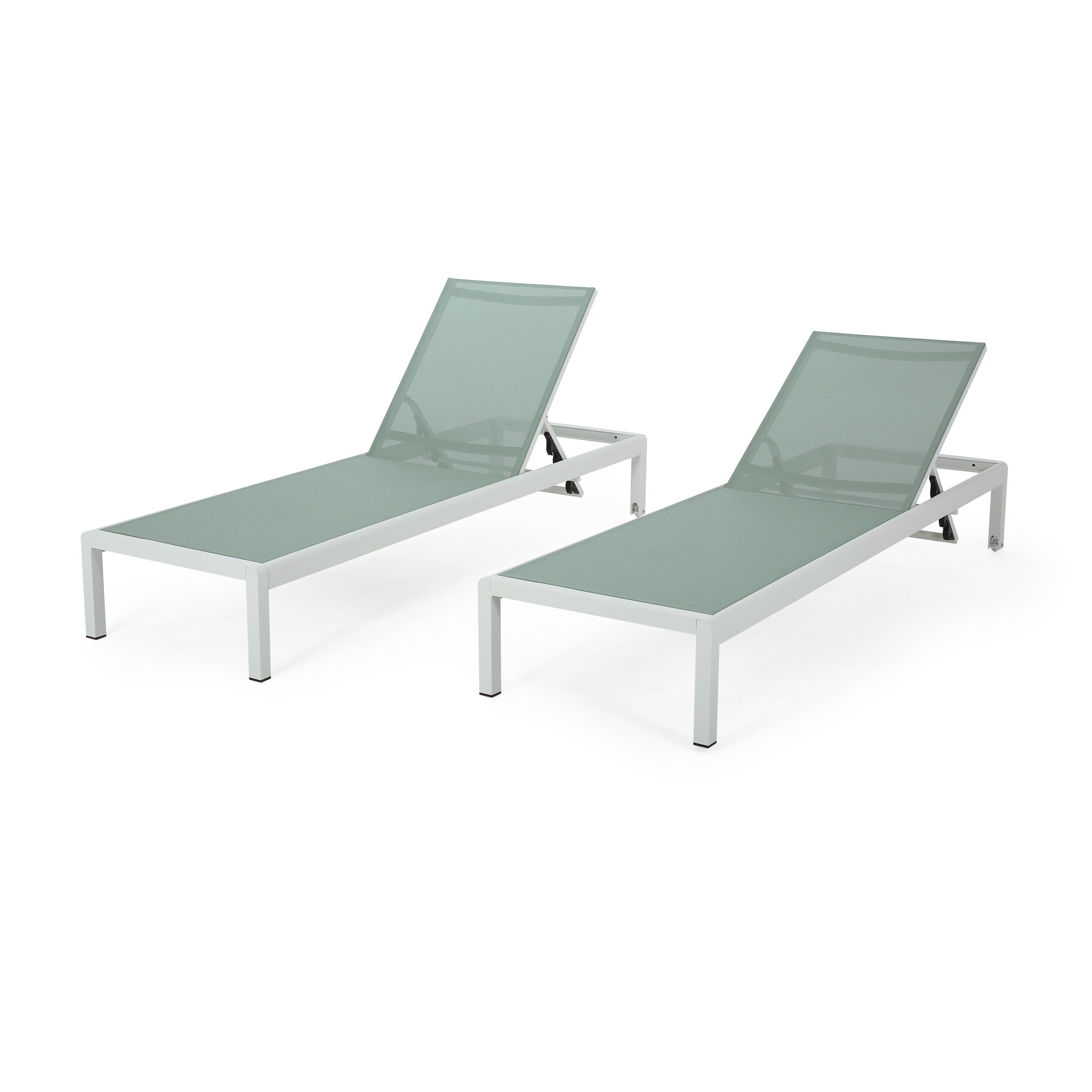 Chaise longue d'extérieur en aluminium Cape Coral (lot de 2) par Christopher Knight Home - 77,56 po x 25,20 po x 11,80 po