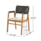Ensemble de salle à manger d'extérieur Captef 5 pièces en bois d'acacia par Christopher Knight Home