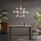 Lustre Paige à 12 lumières avec ampoules globe surdimensionnées INK+IVY