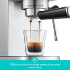 Machine à expresso professionnelle Casabrews 20 bars avec système de mousse de lait