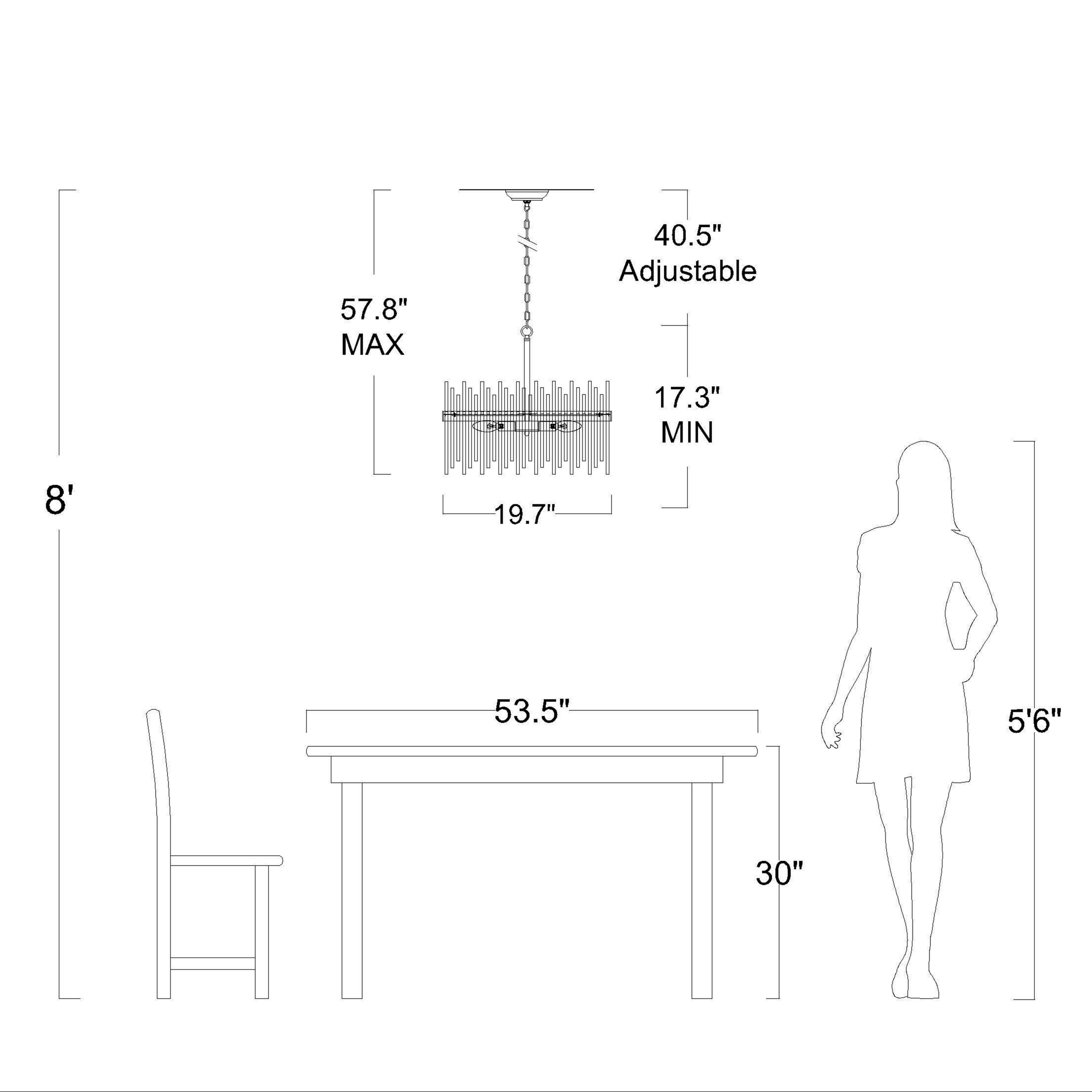 Lustre Casandra 5 lumières en bronze brillant avec barres en verre transparent - Bronze brillant