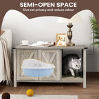 Enceinte de bac à litière pour chat, meuble de toilette en bois caché avec griffoir