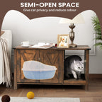 Enceinte de bac à litière pour chat, meuble de toilette en bois caché avec griffoir