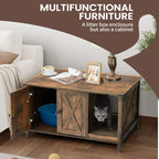 Enceinte de bac à litière pour chat, meuble de toilette en bois caché avec griffoir