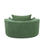 Fauteuil d'appoint en chenille, fauteuil rond avec base pivotante à 360 degrés et 3 coussins amovibles