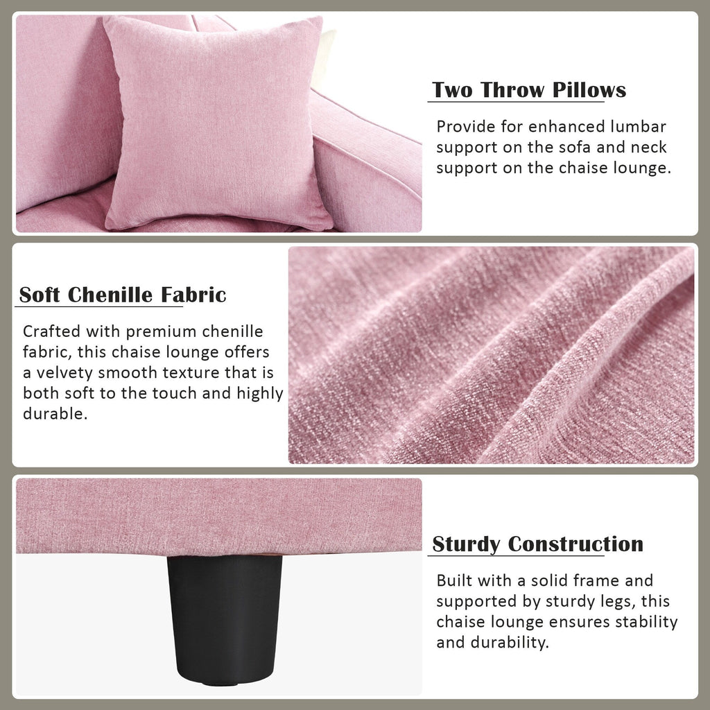 Canapé-lit en chenille, canapé-lit rembourré avec dossier capitonné et 2 coussins amovibles pour le salon