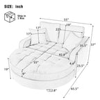 Canapé-lit en chenille, canapé-lit rembourré avec dossier capitonné et 2 coussins amovibles pour le salon