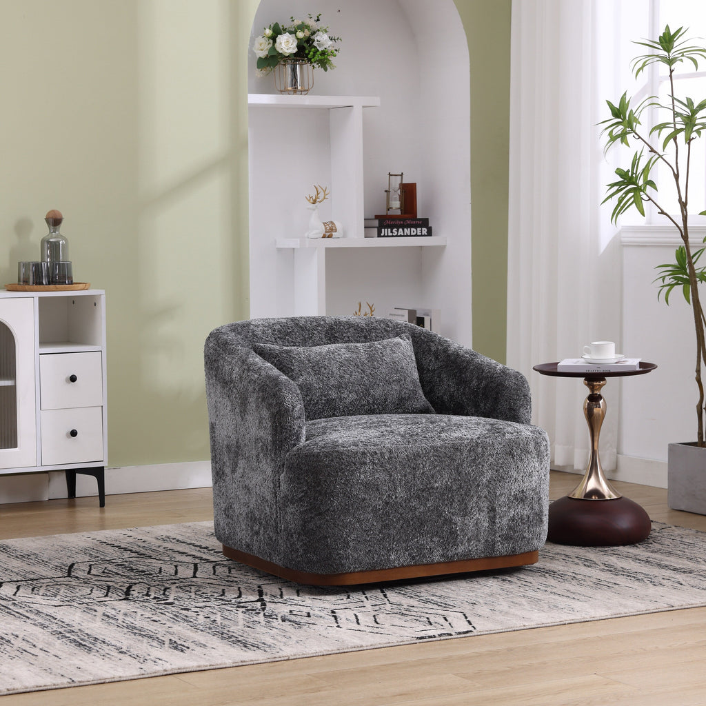 Fauteuil pivotant en chenille, canapé d'appoint confortable à 360 degrés pour salon, chambre et bureau avec coussin amovible