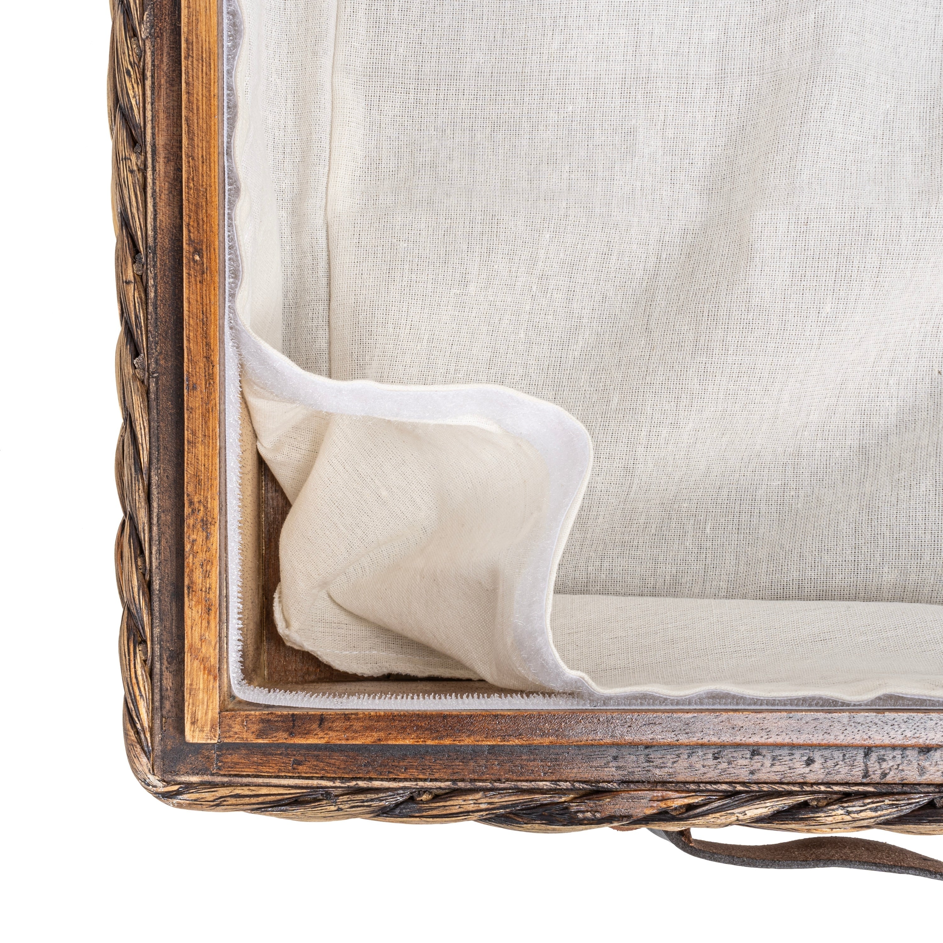 Happimess Bac de rangement sous le lit en jacinthe/bois avec roulettes et poignées