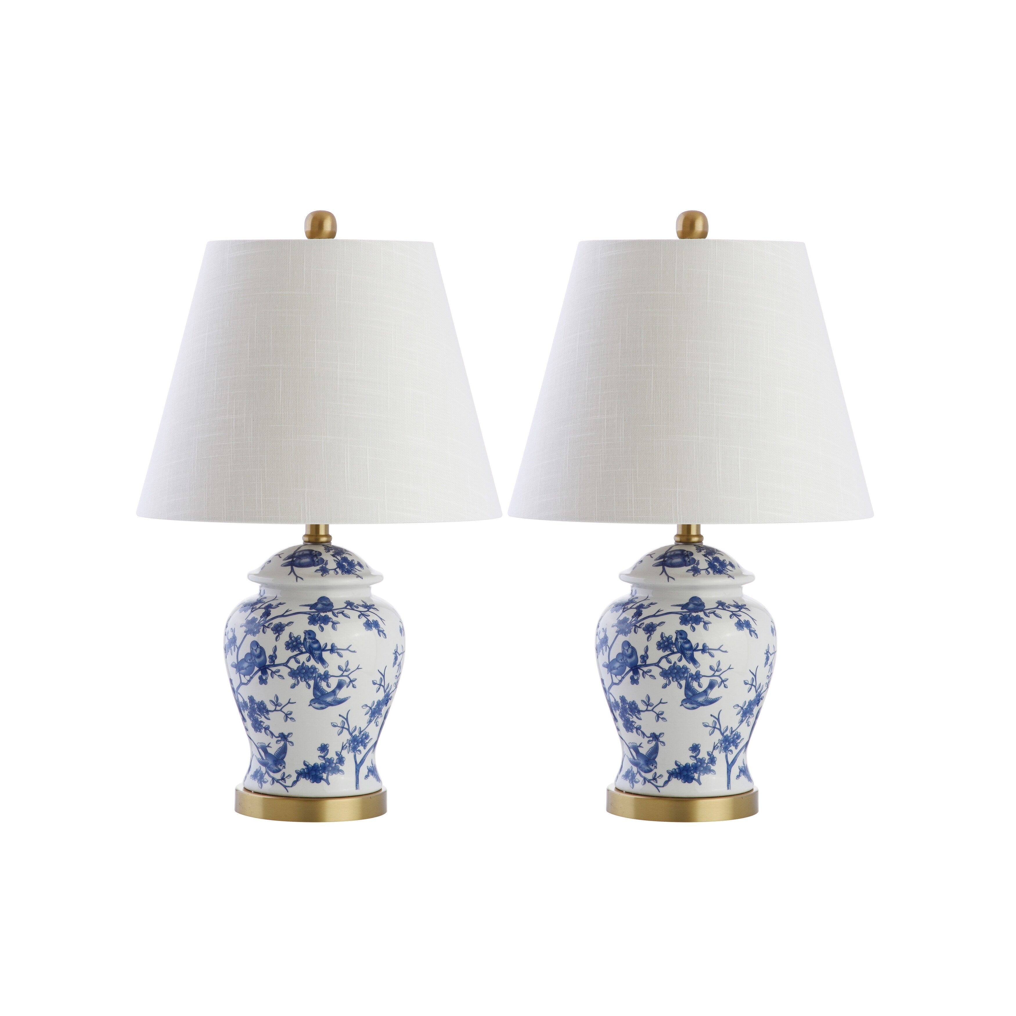 Lampe de table Choi 22 Chinoiserie, bleu/blanc (lot de 2) par JONATHAN Y