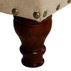 Banc de rangement rembourré Copper Grove Muscari avec bordure cloutée