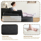 Chaise pivotante simple en velours côtelé et mousse chenille