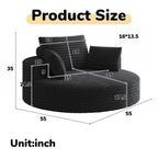 Chaise pivotante simple en velours côtelé et mousse chenille