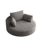 Chaise pivotante simple en velours côtelé et mousse chenille