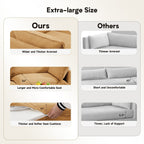 Canapé sectionnel en velours côtelé avec poufs amovibles et coussins ultra-doux pour salon et chambre