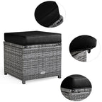 Ensemble de salle à manger en rotin Costway 7 pièces avec canapé sectionnel et pouf - Voir les détails