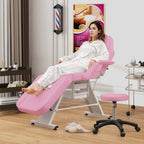 Lit de massage Costway 72 avec tabouret hydraulique, dossier réglable et