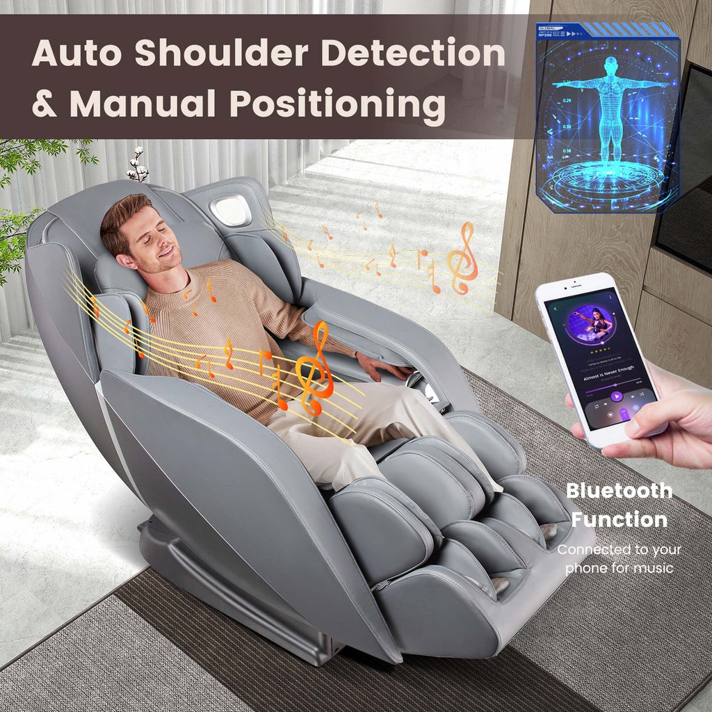 Fauteuil de massage complet Costway avec rouleau chauffant pour les pieds à commande vocale