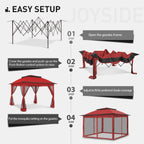 Gazebo escamotable en acier Cozywor de 11 pi x 11 pi avec moustiquaire