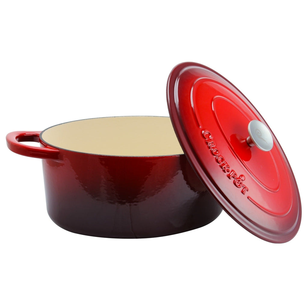 Cocotte hollandaise ovale en fonte émaillée Crock Pot Artisan de 7 litres, couleur rouge écarlate