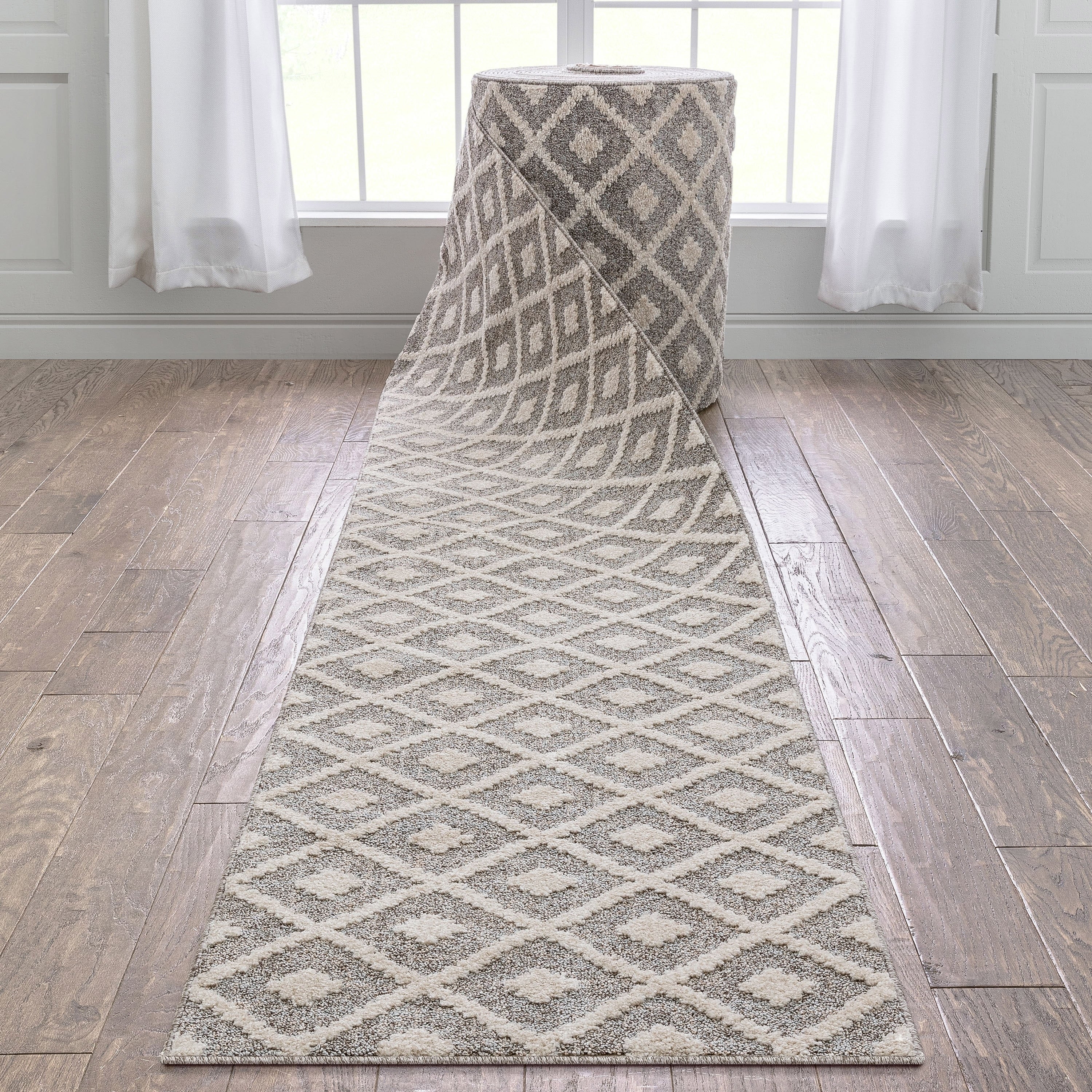 Tapis d'escalier moderne Harlow Trellis sur mesure