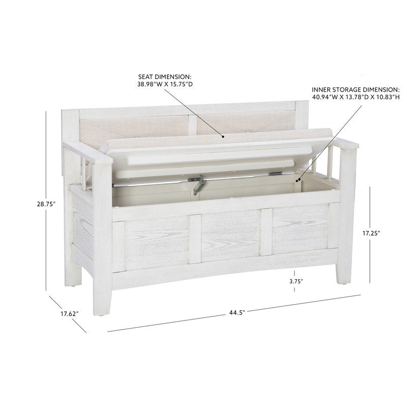 Banc d'entrée de rangement à plateau rabattable en bois de dahlia