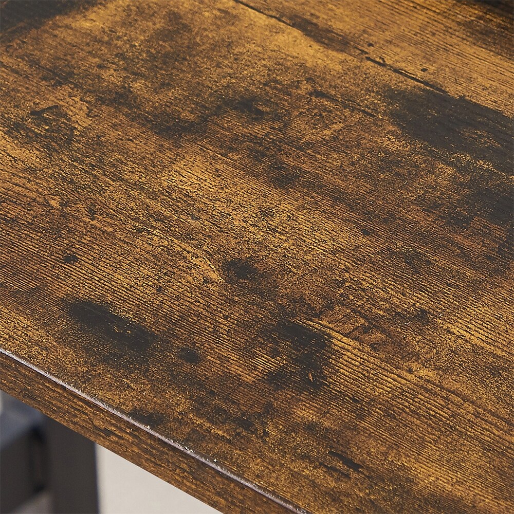 Ensemble table à manger, table de bar en bois, table de cuisine avec 2 bancs - 3 pièces