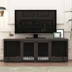 Meubles pour cage à chien - Niche en bois avec séparateur de pièce et 2 tiroirs