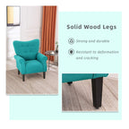 Fauteuil d'appoint moderne Erommy, fauteuil à dossier haut, canapé simple en tissu rembourré avec pieds en bois pour le salon