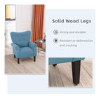 Fauteuil d'appoint moderne Erommy, fauteuil à dossier haut, canapé simple en tissu rembourré avec pieds en bois pour le salon