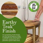 EcoDecors, Banc de douche élégant en teck, Tabouret de douche en teck, Tabouret de douche d'angle, Banc de douche d'angle en teck, Avec étagère