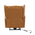 Fauteuil inclinable électrique en cuir véritable Eduardo avec port USB, lot de 2