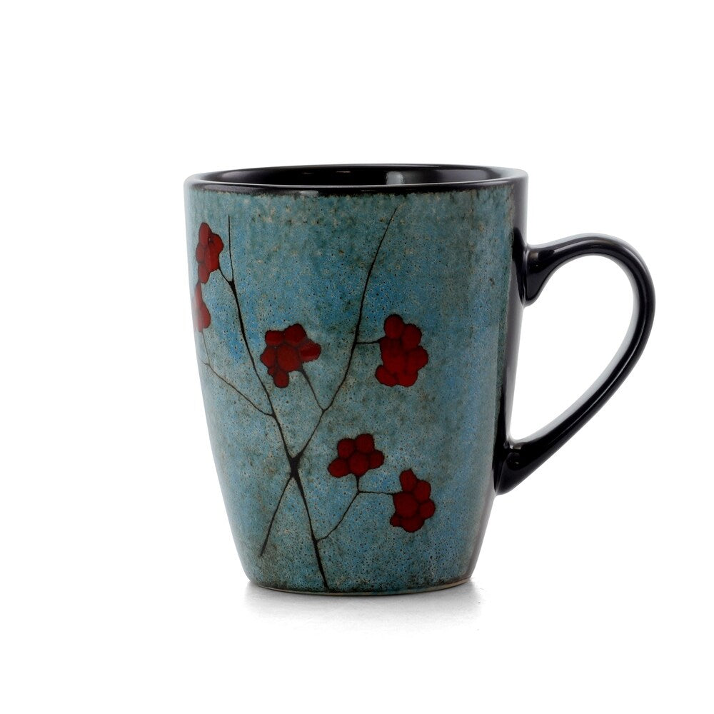 Service de table Elama Floral Accents 16 pièces en grès bleu