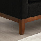 Élégant banc ottoman rembourré de 53,5 pouces avec pieds en bois et coussins traversins