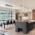 Suspension moderne du milieu du siècle Elisie à 1 ampoule en verre martelé avec dôme en cascade pour cuisine, îlot de cuisine, salle à manger