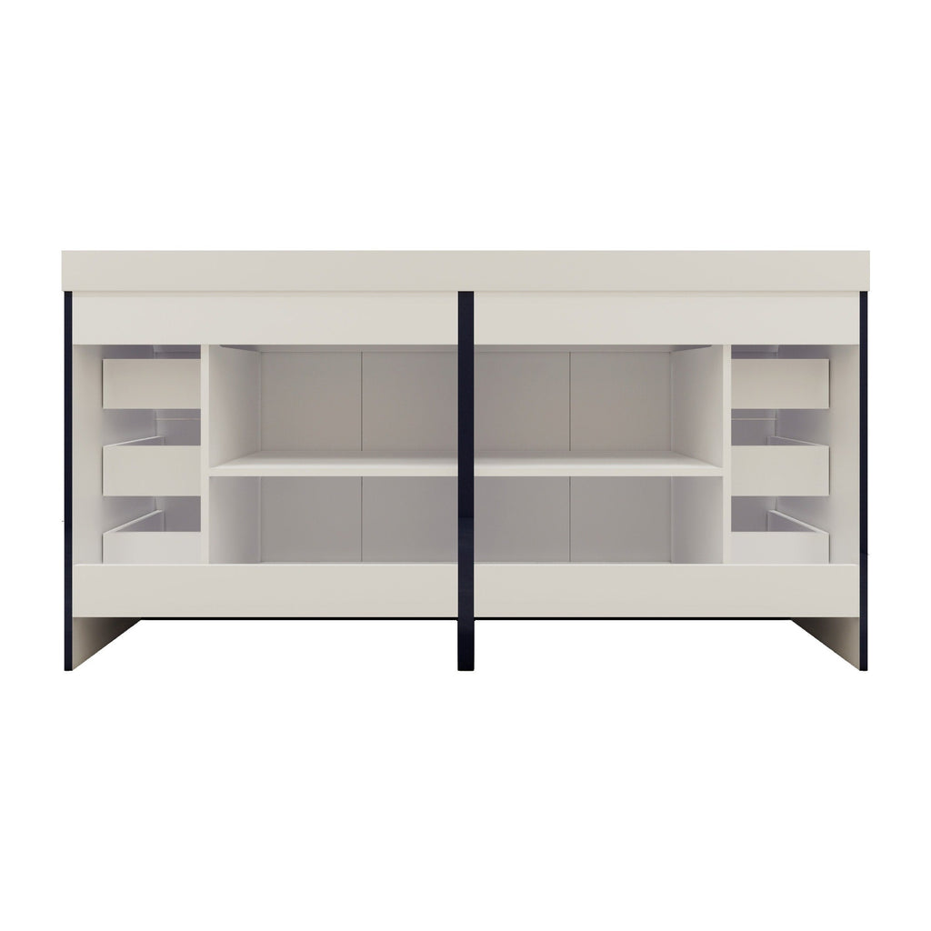 Meuble-lavabo autoportant Eliza de 72 po avec double vasque