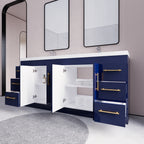 Meuble-lavabo autoportant Eliza de 72 po avec double vasque