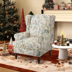 Fauteuil d'appoint moderne Erommy, fauteuil à dossier haut, canapé simple en tissu rembourré avec pieds en bois pour le salon