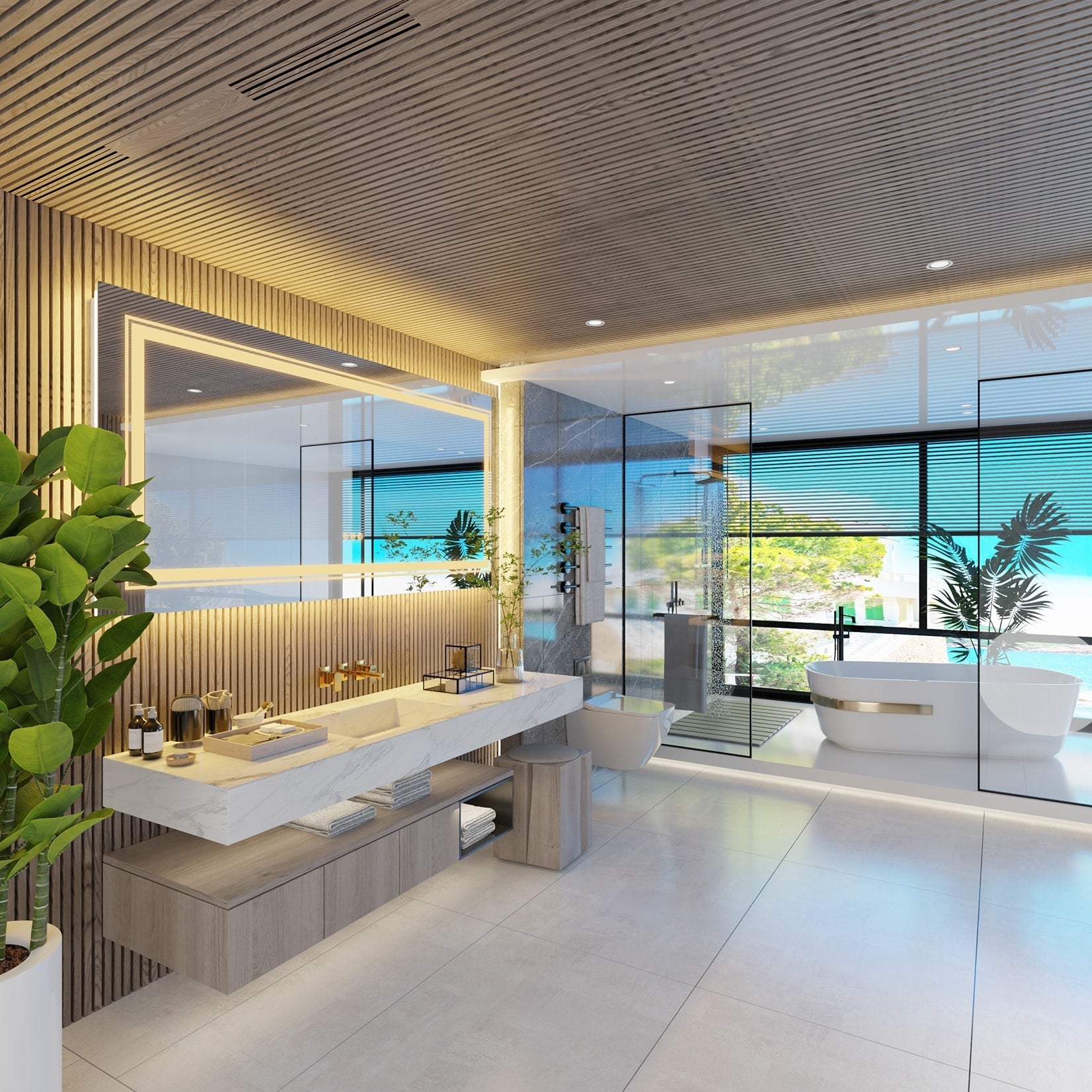 Miroir de salle de bain extra large avec éclairage LED, antibuée, 3 couleurs