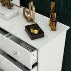 Commode double de 55,1 po de large avec tiroirs de rangement